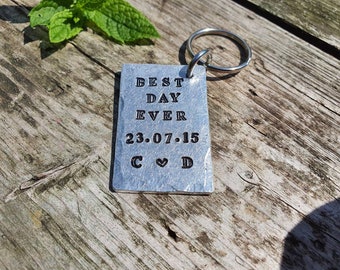 BEST DAY EVER Husband Wife Gifts For Men 6th Wedding Anniversary Personalised 6 Years KeyRing Love Iron Personalized Key chain Handmade Love