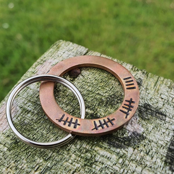 TALLY MARK Of 19 Years 19th Bronze Wedding Anniversary Gifts For Men Him Her Personalised Gift Husband Wife Keychain Love Keyring Handmade