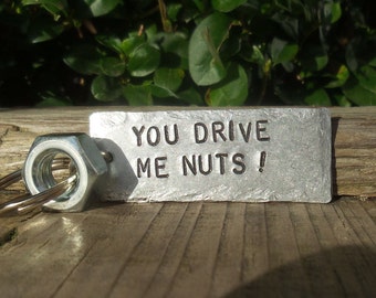You Drive Me NUTS Keyring Funny Gifts For Him Her Steel Anniversary Birthday Mechanic Boyfriend Husband Engineer Keychain valentines Crazy