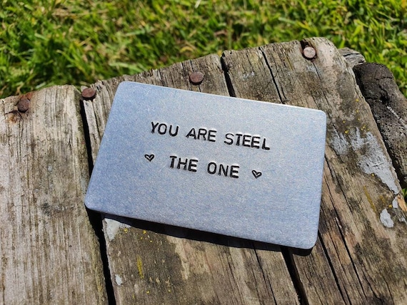 Glückwunschkarte Zum 11. Hochzeitstag – 'You're Steel The One', Mit Rotem Umschlag
