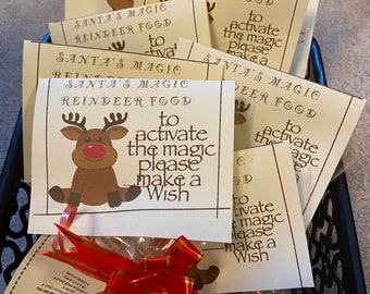 Santa's Magic Reindeer Food LABELS PDF Pattern