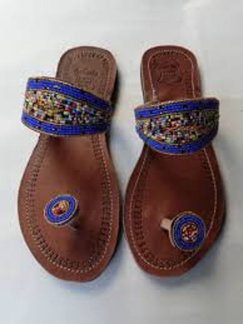 Women African Sandals/ Kenyan Sandals/ Masaai/ Beaded Sandals/ Etsy