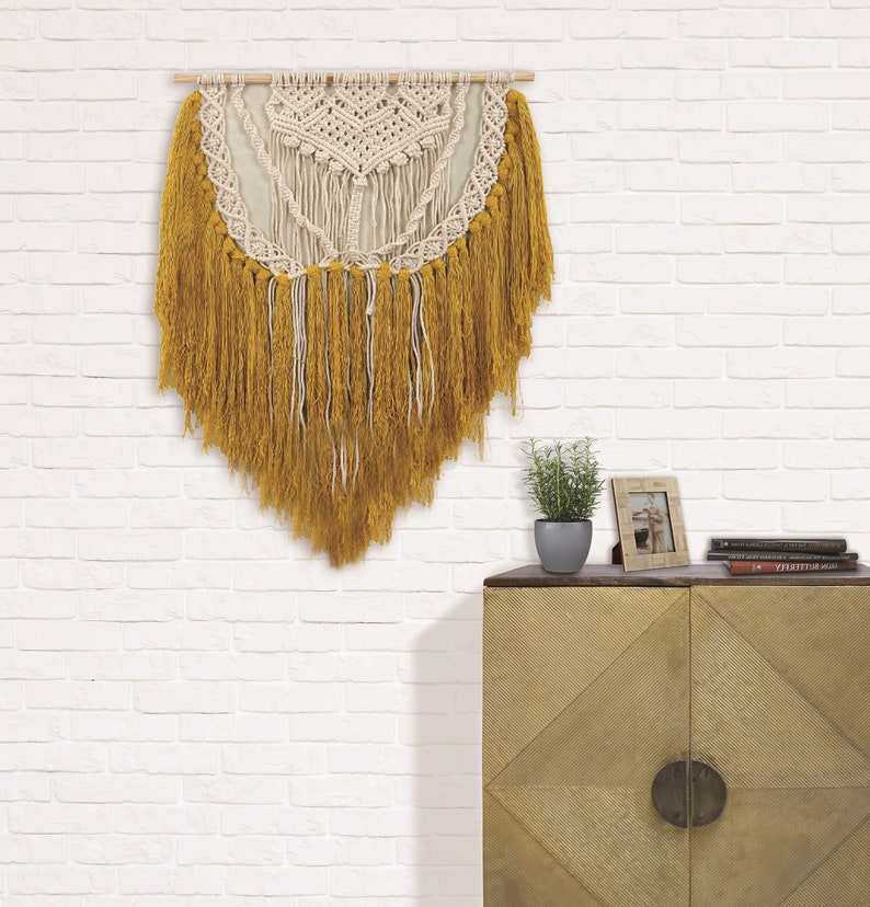 Large Macrame Wall Hanging, Yellow Sunshine, Wall Hanging, Living Room