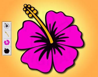 Hibiscus Flower SVG, PNG Cut File (Digital Download)