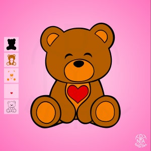 Teddy Bear SVG png clipart cutfile cricut