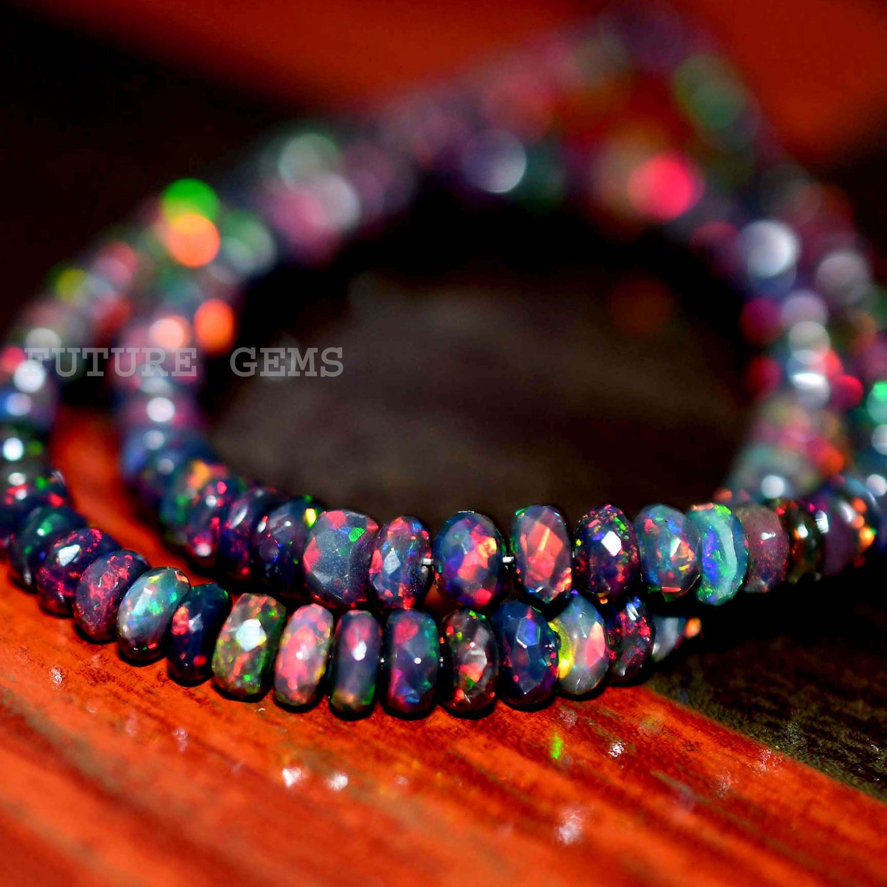 Hand Stitched Black Opal Bracelet – Dandelion Jewelry