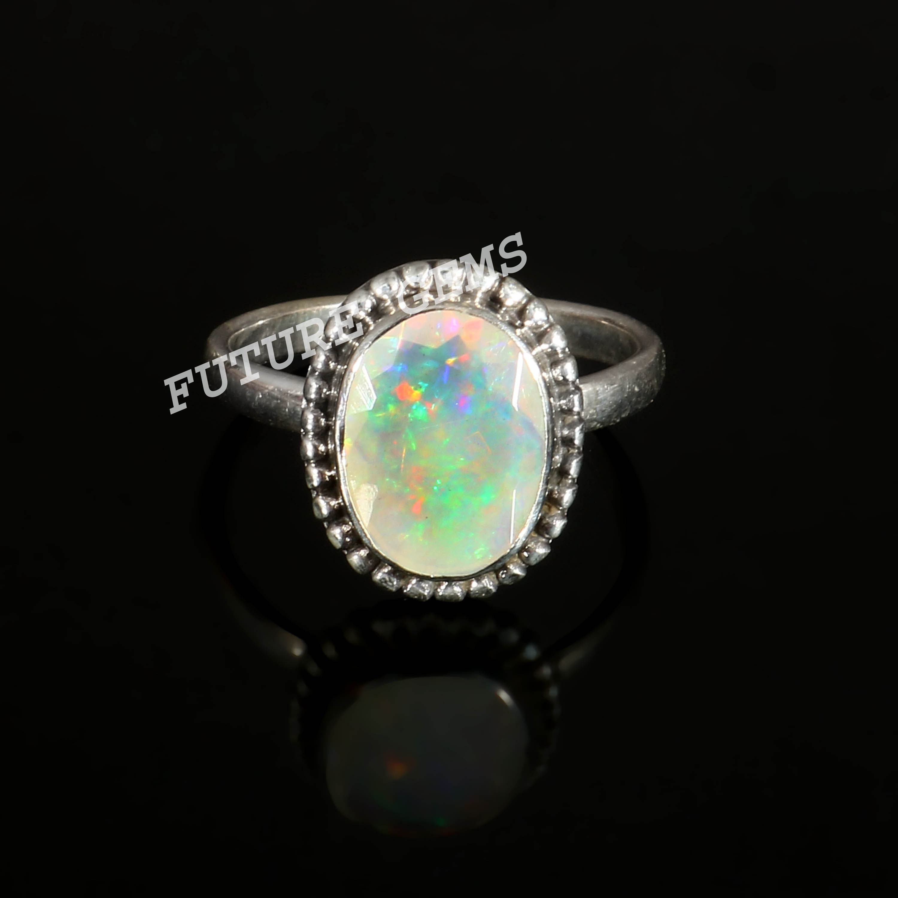 Dropship Unique Horse Eye Blue/White Fire Opal Stone Rings For Women Silver  Color Luxury Zircon Wedding Jewelry Promise Engagement Ring to Sell Online  at a Lower Price