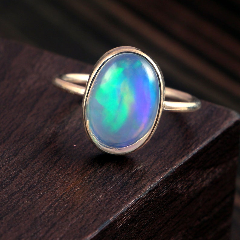 925 Sterling Silver Natural Ethiopian Opal Welo Fire Gemstone And Wedding Ring | Exclusive Opal Ring
