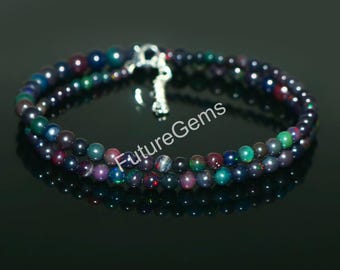 Natural Ethiopian Opal Beads, Round Fire Opal, Birthstone Jewelry