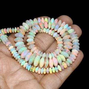 100% Natural Ethiopian Opal Beads, Fancy Shape, Multi Color, 6-12 MM, 17 Inch Strand