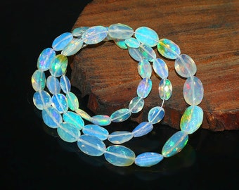 Ethiopian Opal Bead Strand | Faceted Nuggets, Galaxy Water Opal