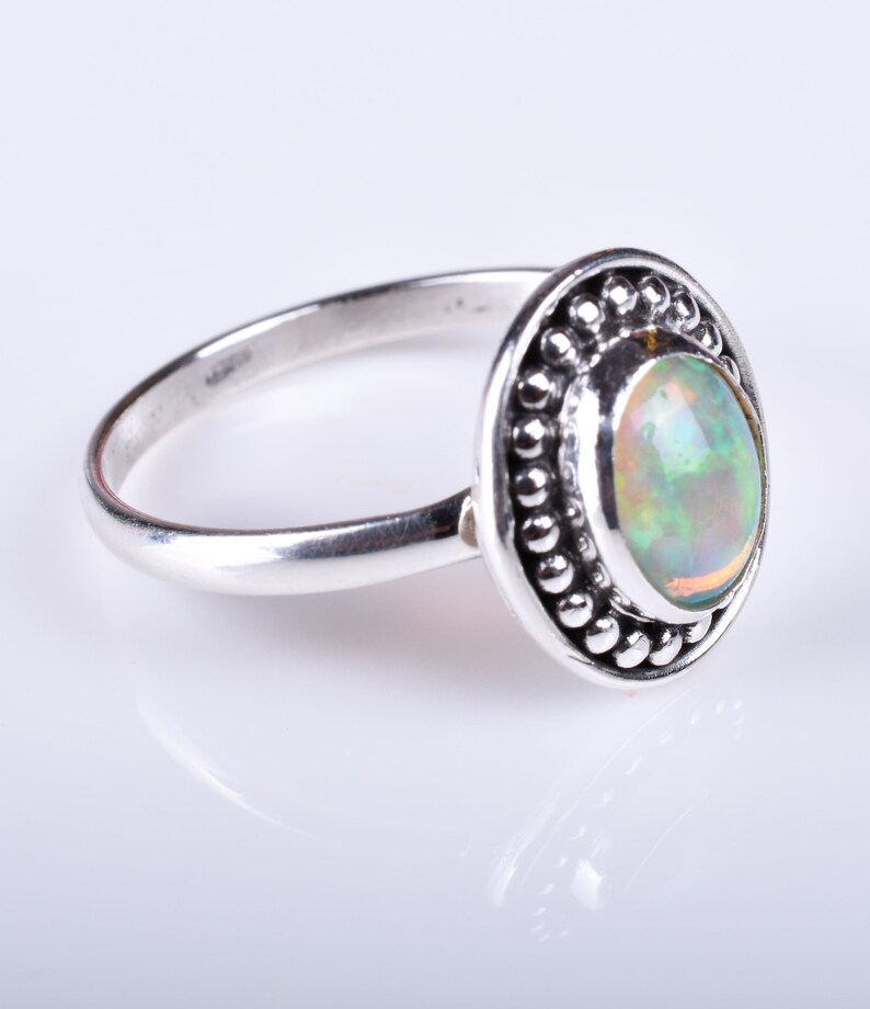 925 Sterling Silver Natural Ethiopian Welo Fire Opal Gemstone And Wedding Ring Exclusive Opal Ring