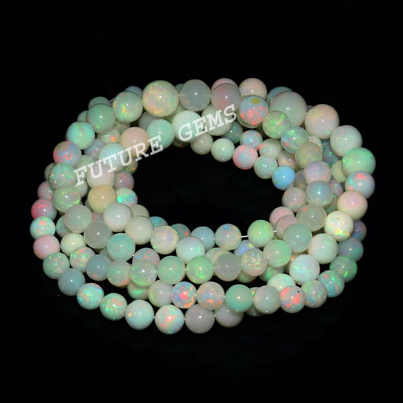 Ethiopia Opal Beads Natural Opal Balls Smooth Opal Balls Necklace