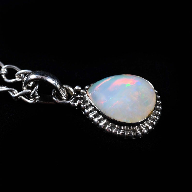 Ethiopian Opal Pendant 925 Sterling Silver Pendant Gift For Her Opal In Pendant | Natural Ethiopian Opal Vintage Silver Pendant