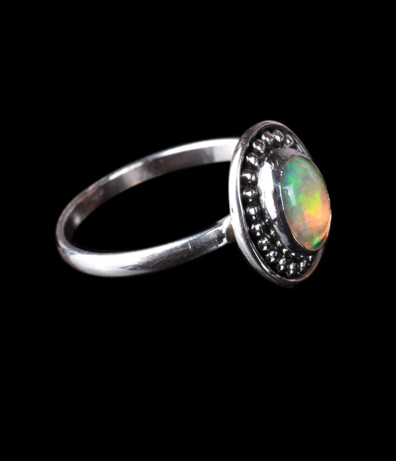 925 Sterling Silver Natural Ethiopian Welo Fire Opal Gemstone And Wedding Ring Exclusive Opal Ring