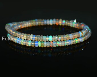 Welo Opal Beaded Necklace, 17 Inch, Smooth Gemstone