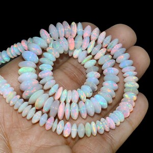 Natural Ethiopian Opal Beads, Fancy Shape, Multi Color, 109.2 Cts, 17 Inch Strand