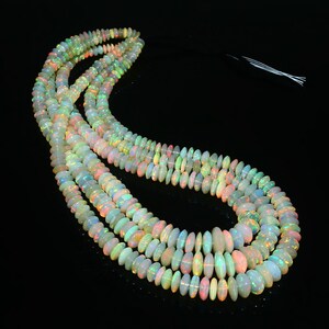 100% Natural Ethiopian Opal Beads, Fancy Shape, Multi Color, 6-13 MM, 17 Inch Brass Chain