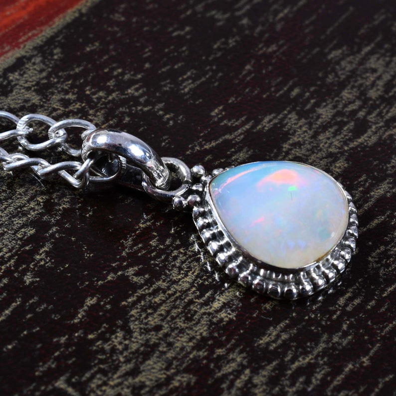Ethiopian Opal Pendant 925 Sterling Silver Pendant Gift For Her Opal In Pendant | Natural Ethiopian Opal Vintage Silver Pendant