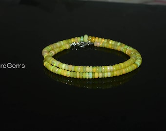 Faceted Welo Opal Beads Necklace, Ethiopian Gemstone, 17 Inch