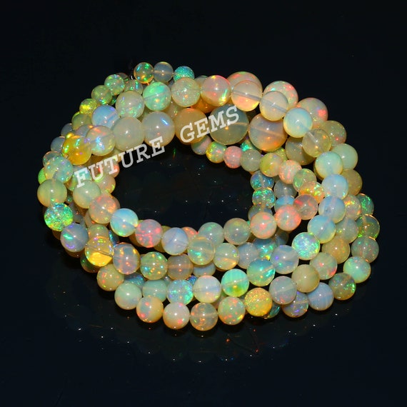 Ethiopia Opal Beads Natural Opal Balls Smooth Opal Balls Necklace