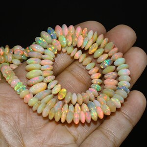 100% Natural Ethiopian Opal Beads, Fancy Shape, Multi Color, 119.3 Cts, 17 Inch