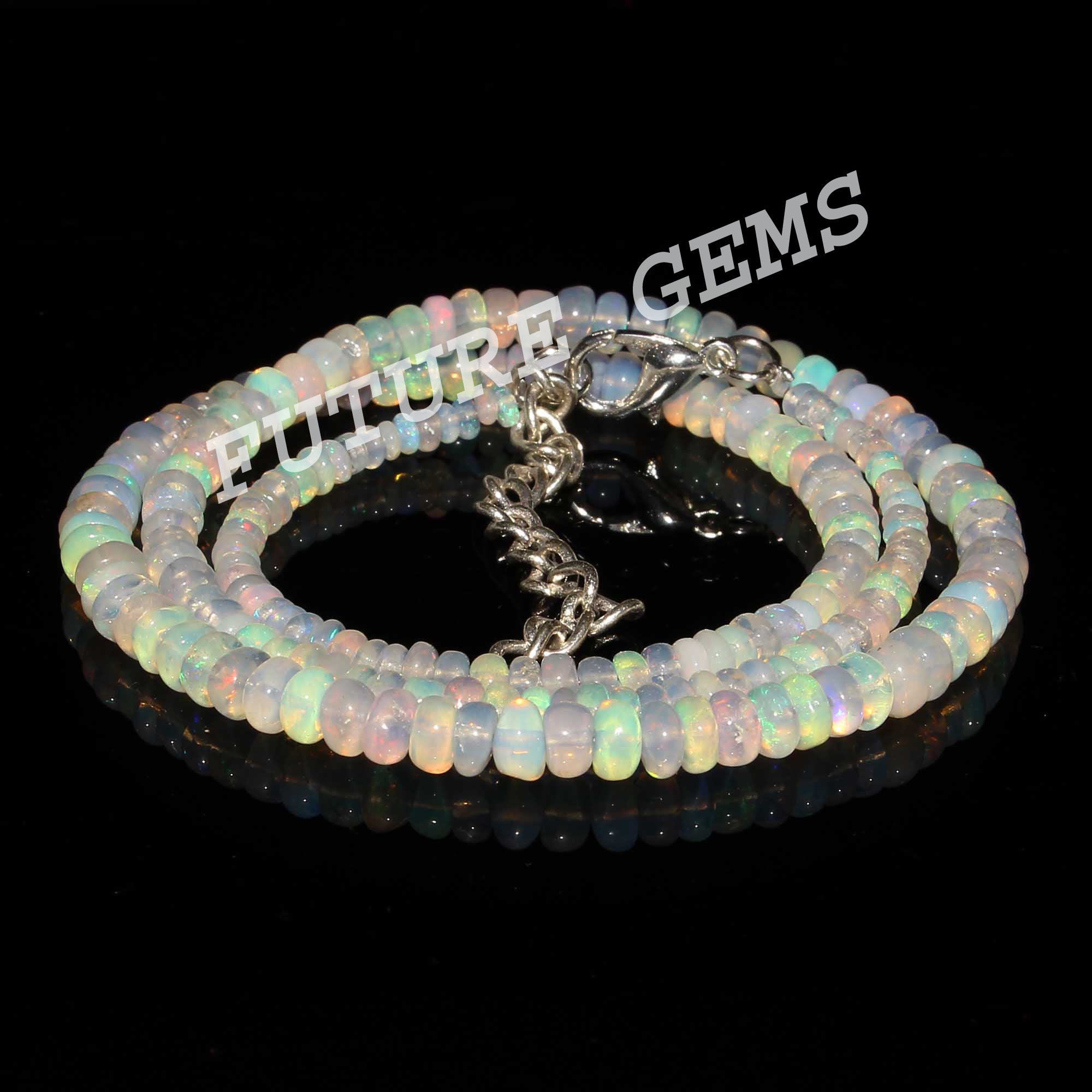 100/%Natural Ethiopian Opal Beautiful Necklace Color Gemstone Opal October Birthstone Sparky Fire Opal Beautiful Beads Necklace ++