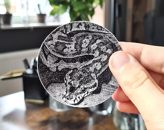 Snake | Premium Sticker | Vinyl 3'' | Pen and Ink Art | Hand Drawn | No. 20