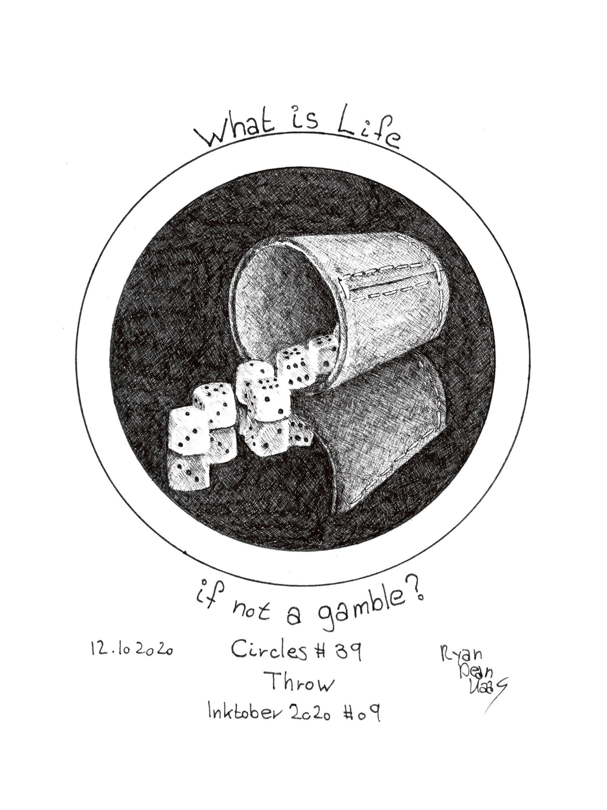 Circle 39 Throw 18x24cm Fine Art Print Pen and Ink Art Etsy UK