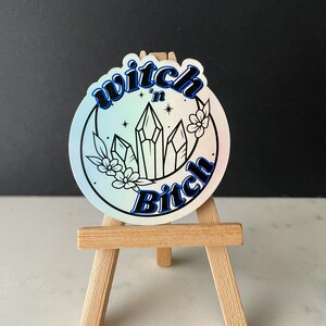 Witch n&#39; Bitch Sticker, Witchy Sticker, Quote sticker, Laptop sticker, Water bottle sticker, Vinyl Sticker, Tarot, Crystals