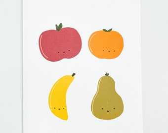 Fruit Card, Cute Fruit Card, thank you cards, thinking of you cards, blank cards