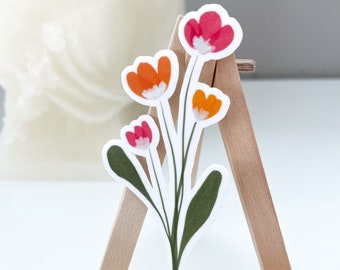 Floral Vinyl Sticker, Flower Sticker, Laptop Sticker,