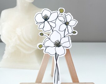 Anemone Flower Vinyl Sticker, Floral Vinyl sticker, water bottle sticker, Laptop