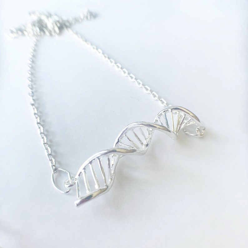 DNA Strand Necklace Double Helix Necklace Etsy