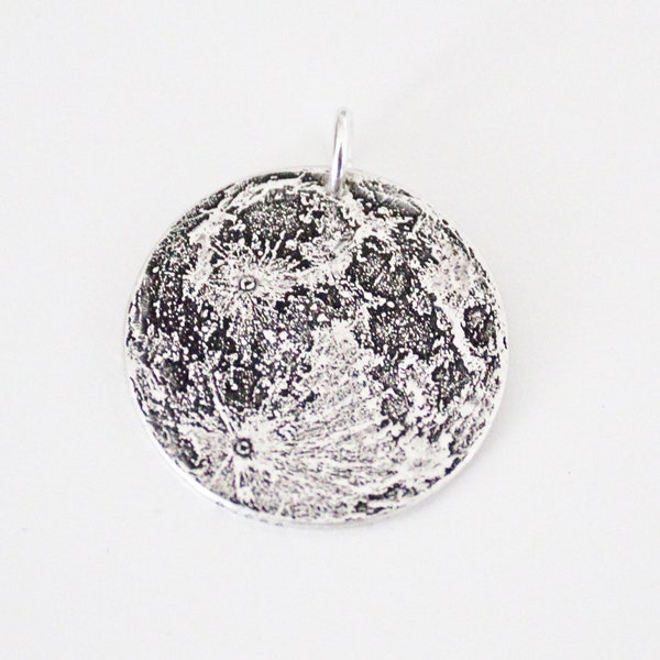 Sterling Silver Moon Charm | Moon Necklace | Moon Charm | Love you to the Moon and Back | Full Moon Charm