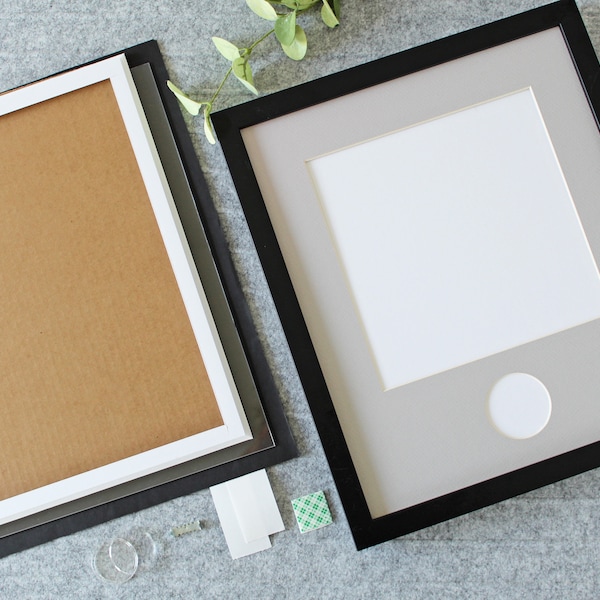 DIY Frame Kit | Mat with Square Opening | DIY Coin Art Kit | Coin Frame | Wedding Frame |  DIY Art Frame | Photo Frame | Custom Frame