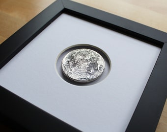 Moon Frame | with Silver Moon Coin | 25th Silver Anniversary Gift for Him | Full Moon Gift | Love You to the Moon and Back