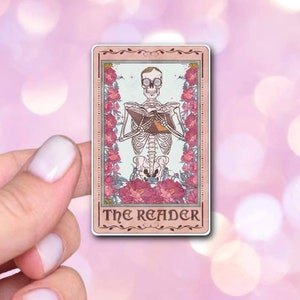 The Reader Tarot Water Resistant Sticker for Kindles, waterbottles, laptops, tarot sticker, bookish merch