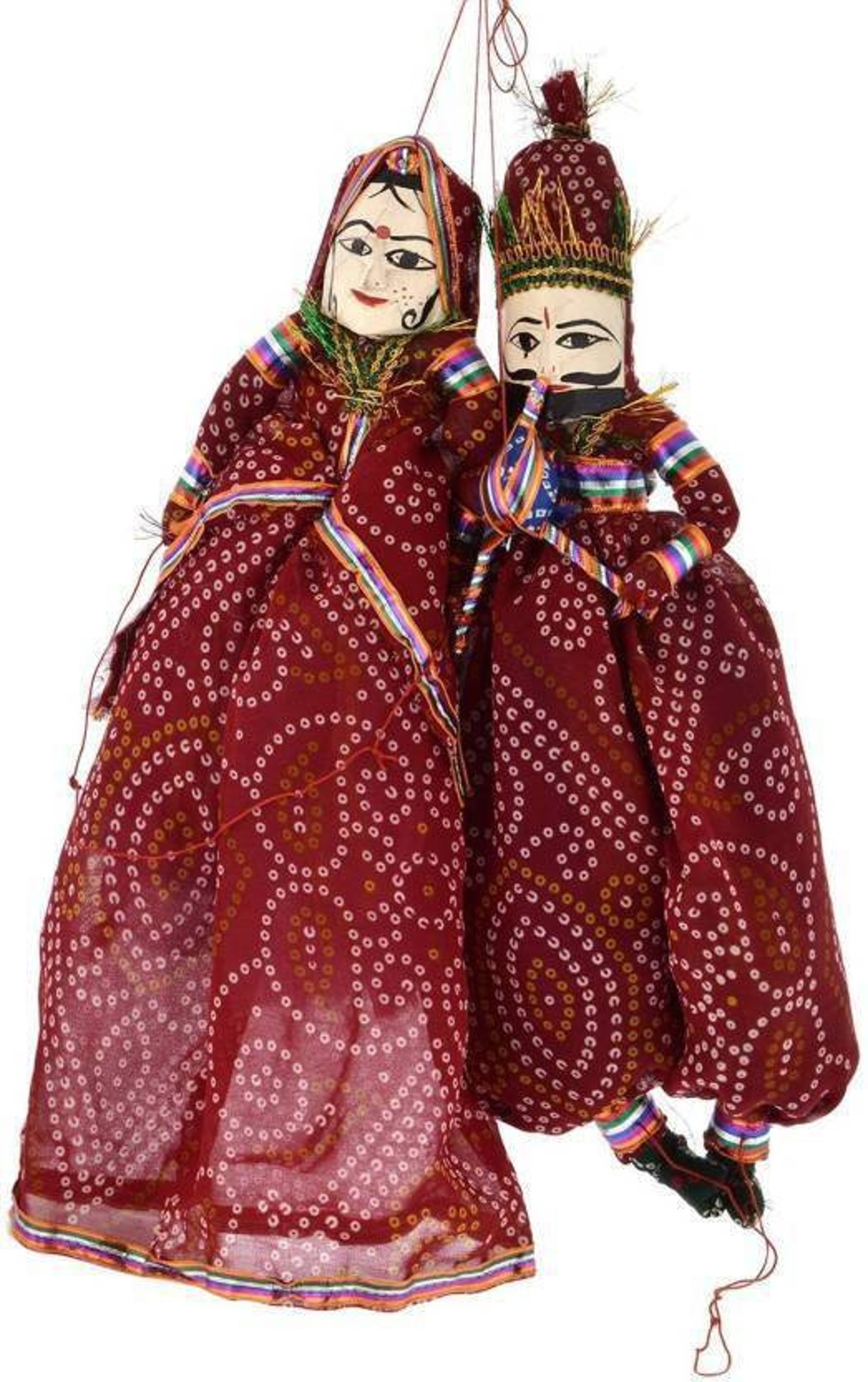 Handmade Kathputli Couple Puppets Bride Groom Folk Art | Etsy