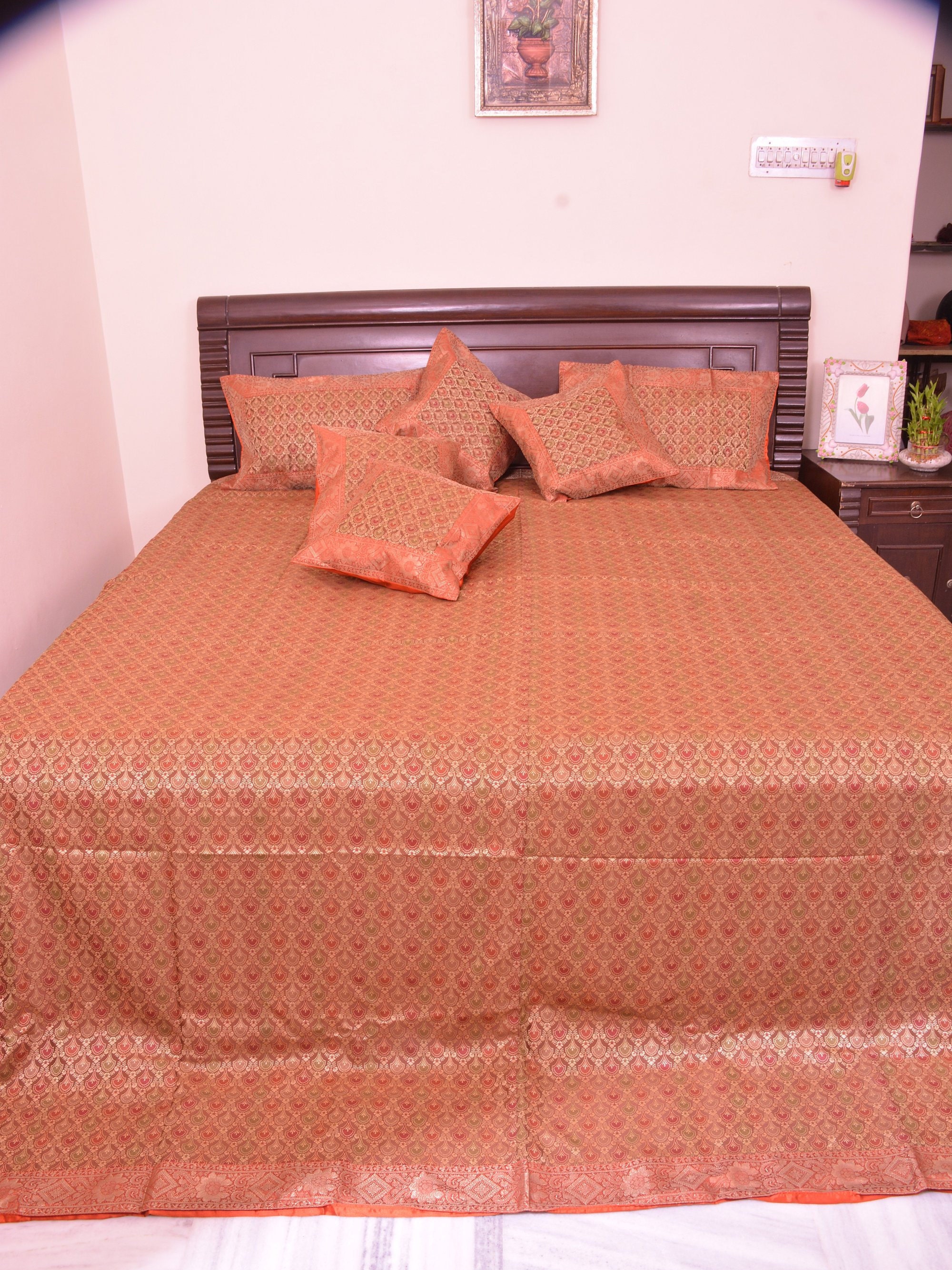 Sale On Etsy Brocade Silk Bedcover Bedspread With Pillow Etsy