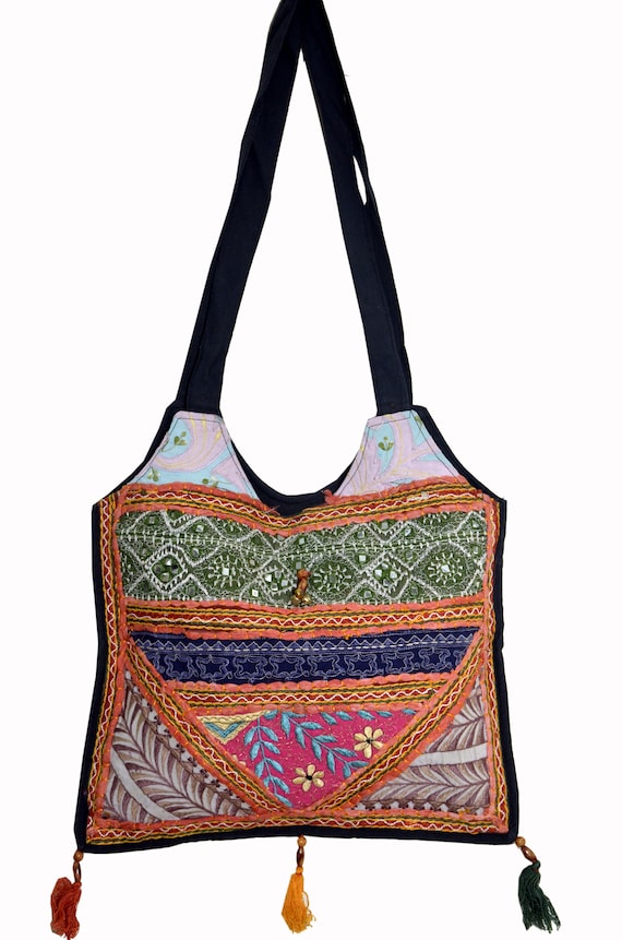 embroidered messenger bag
