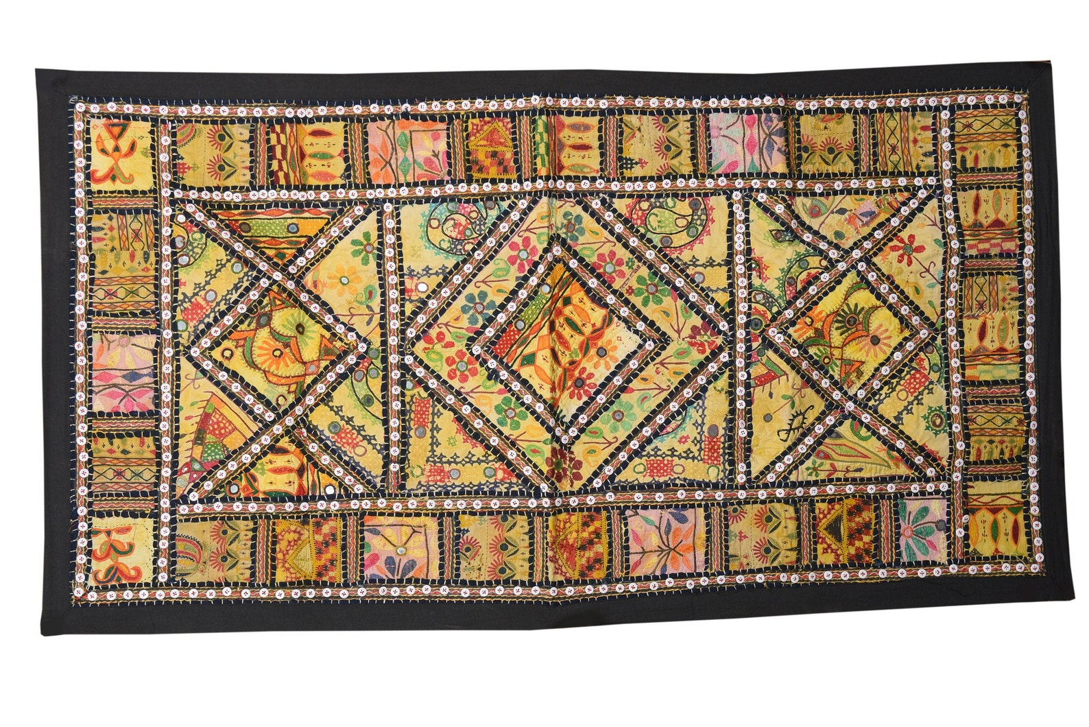 Free Shipping Handmade Embroidered Wall Hanging Mirror Work Etsy