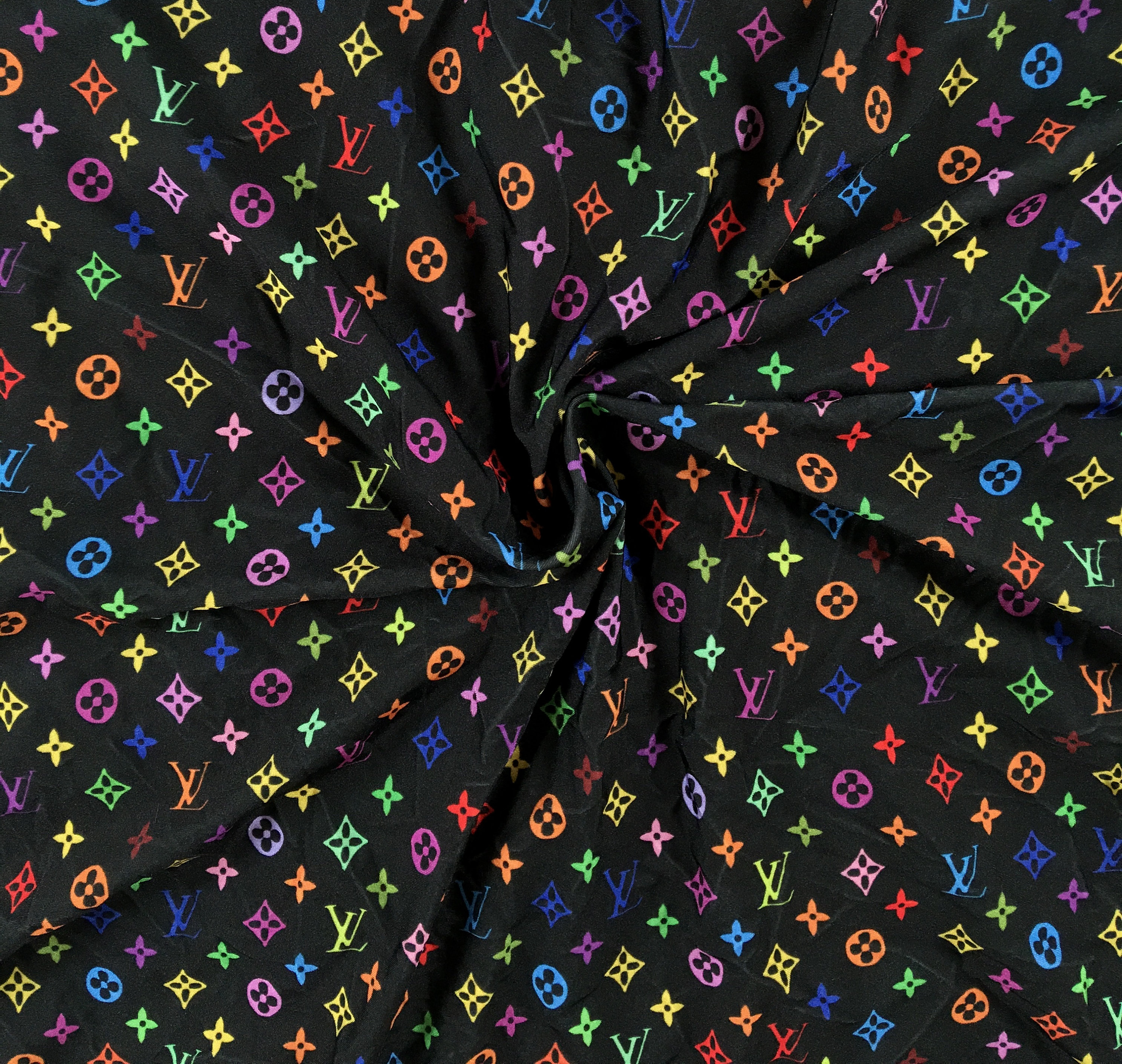 Inspired louis vuitton fabric black LV fabric by the yard Designer
