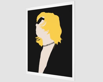 Portrait of a Woman | Black and Yellow Pop Art Horizontal Wall Decor | Isa Black