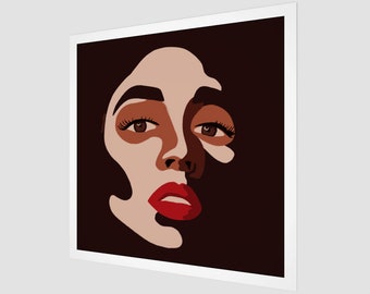 Portrait of a Woman | Fine Art Print | Pop Art Square Wall Decor