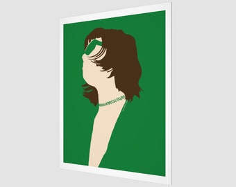 Portrait of a Woman | Green and Brown Pop Art Horizontal Wall Decor | Isa Green