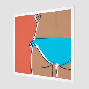Portrait of a Swimmer | Illustration | Square Fine Art Print
