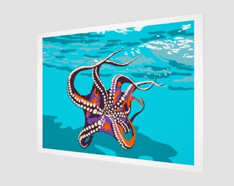 Octopus Pop Art | Fine Art Print | Landscape Rectangular