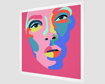 Portrait of a Woman | Fine Art Print | Pop Art Square Wall Decor