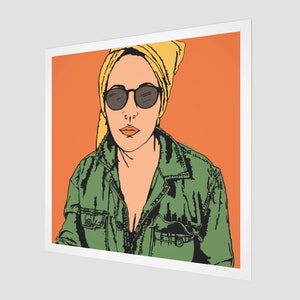 Portrait of a Woman with Sunglasses | Pop Art | Square Fine Art Print